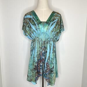 Apt. 9 Y2K Babydoll Fairy Hankerchief Top Womens Medium Blue